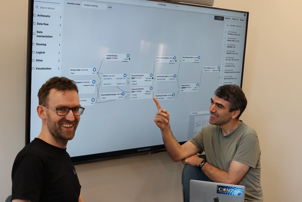 Quaisr CEO Lachlan Mason with Professor Ilya Mandel at Monash University.